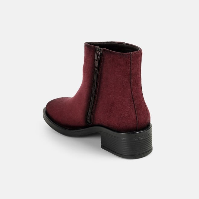 Mochi Women Maroon Casual Boots (SKU: 31-1225-44-36)