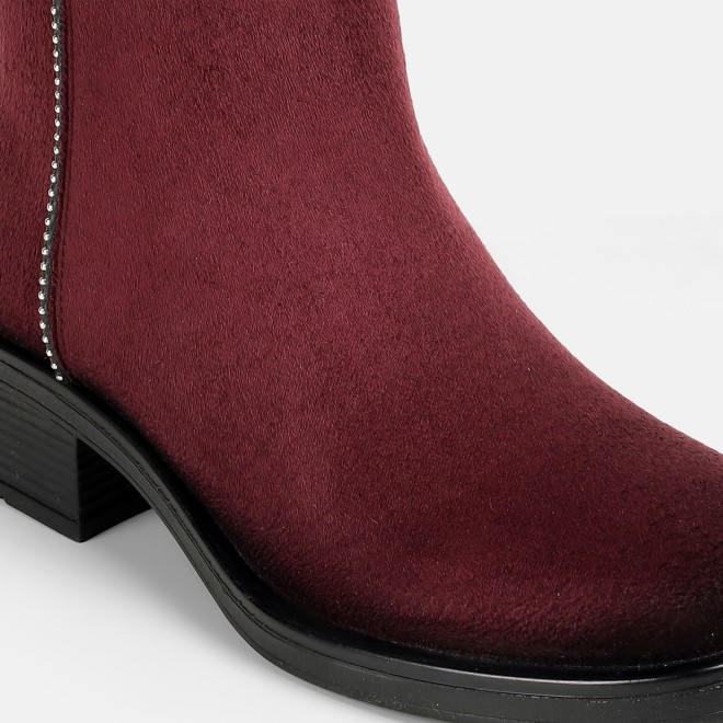 Mochi Women Maroon Casual Boots (SKU: 31-1225-44-36)