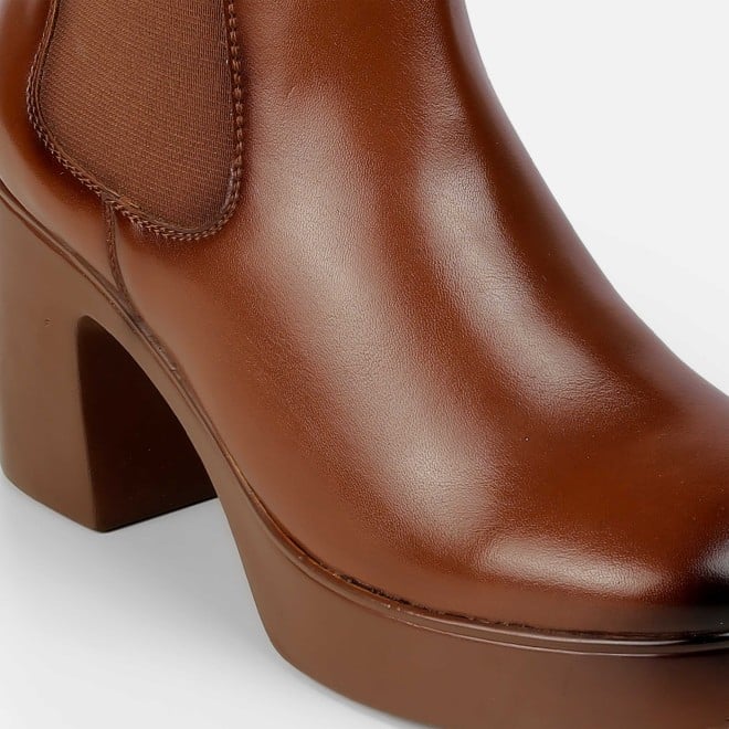 Mochi Women Tan Casual Boots (SKU: 31-1229-23-36)