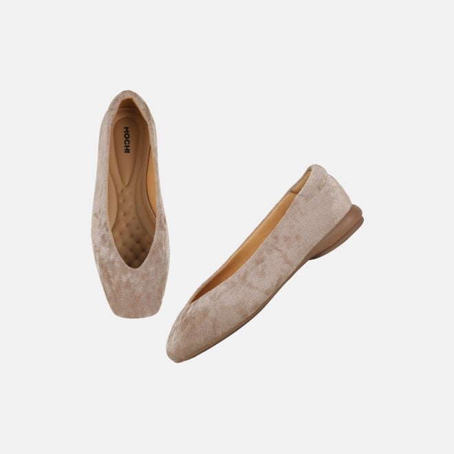 Mochi Women Beige Casual Ballerinas (SKU: 31-1237-20-36)
