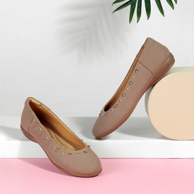 Mochi Women Beige-red Casual Ballerinas (SKU: 31-1240-89-36)