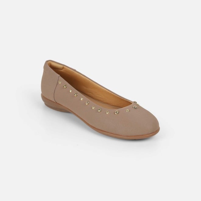 Mochi Women Beige-red Casual Ballerinas (SKU: 31-1240-89-36)
