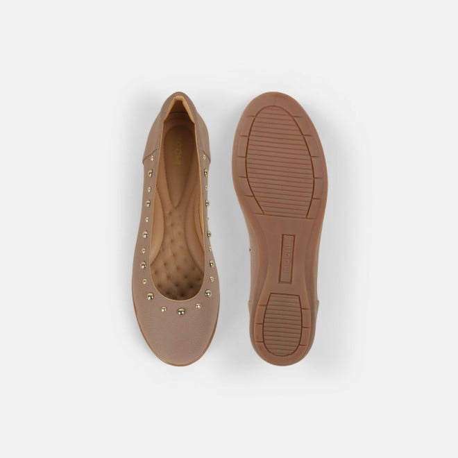 Mochi Women Beige-red Casual Ballerinas (SKU: 31-1240-89-36)