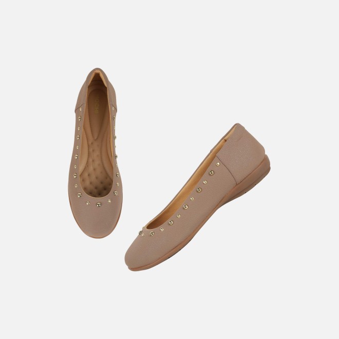 Mochi Women Beige-red Casual Ballerinas (SKU: 31-1240-89-36)