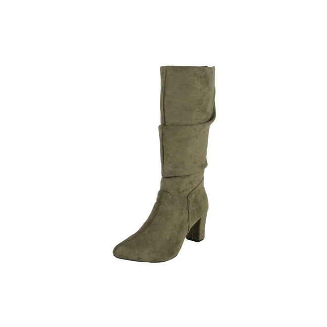 Mochi Women Olive Casual Boots (SKU: 31-1247-49-36)
