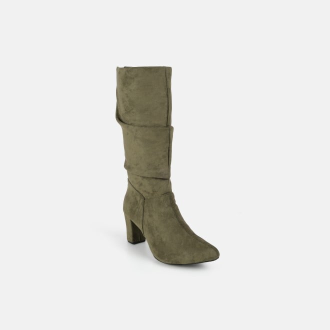Mochi Women Olive Casual Boots (SKU: 31-1247-49-36)