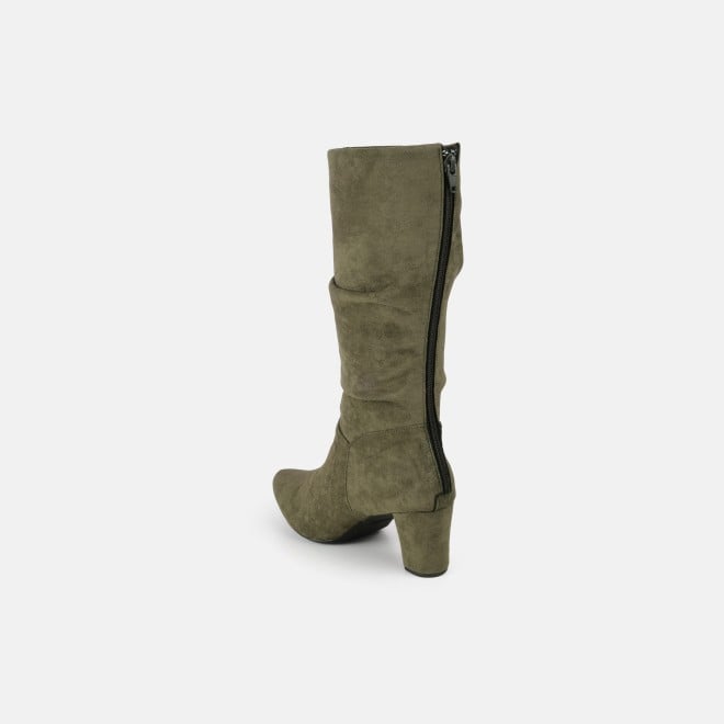 Mochi Women Olive Casual Boots (SKU: 31-1247-49-36)
