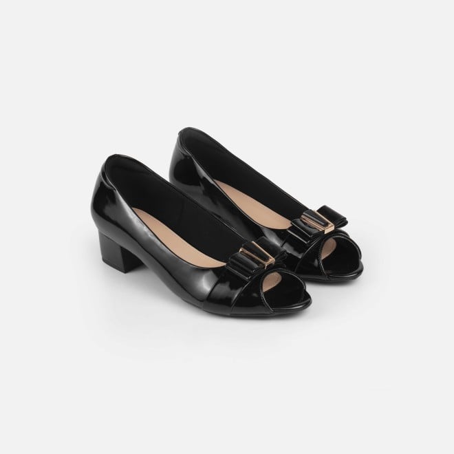Mochi Women Black Formal Peep Toes (SKU: 31-1249-11-36)