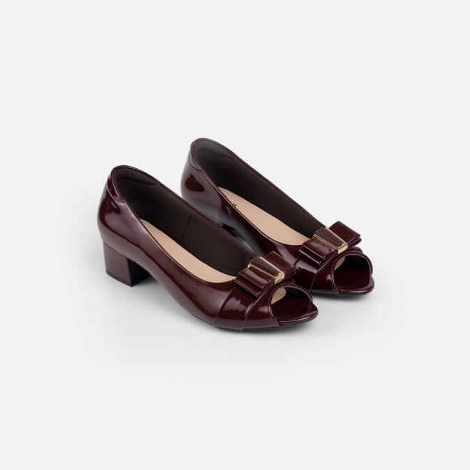 Mochi Women Maroon Formal Peep Toes (SKU: 31-1249-44-39)