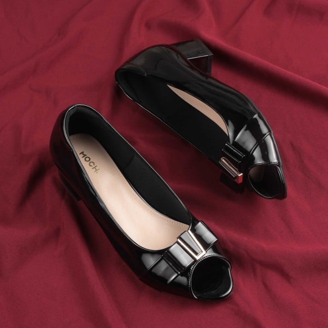 Mochi Women Black Formal Peep Toes
