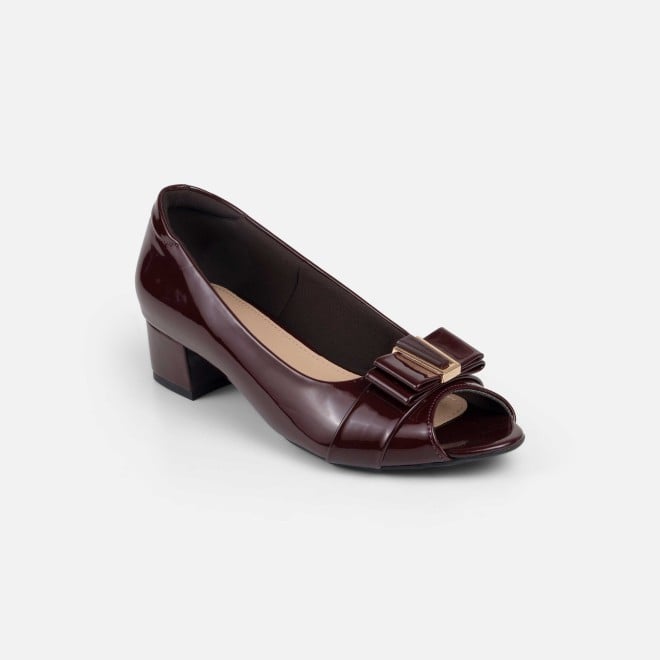 Mochi Women Maroon Formal Peep Toes (SKU: 31-1249-44-39)