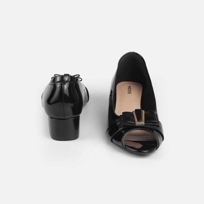 Mochi Women Black Formal Peep Toes (SKU: 31-1249-11-36)