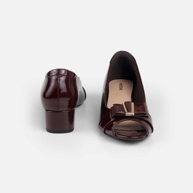 Mochi Women Maroon Formal Peep Toes (SKU: 31-1249-44-39)