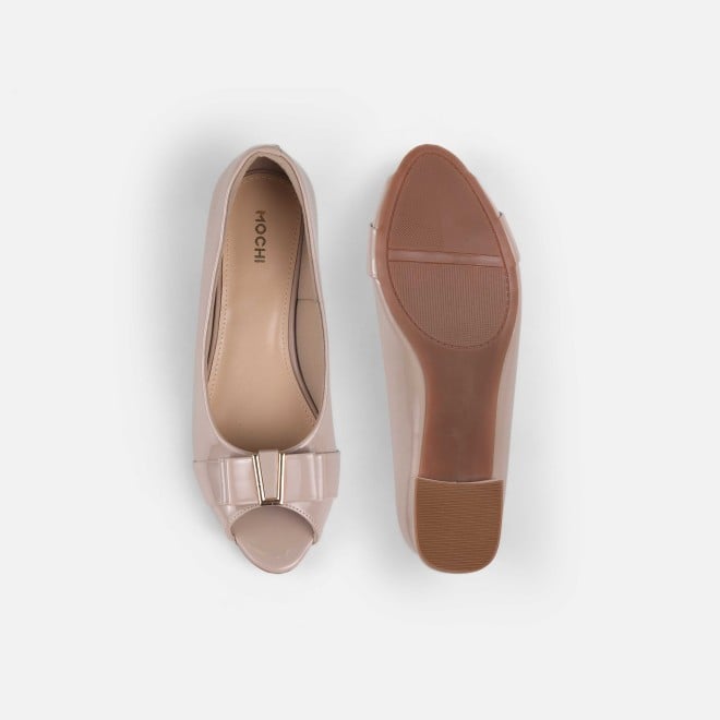 Mochi Women Beige Formal Peep Toes (SKU: 31-1249-20-39)