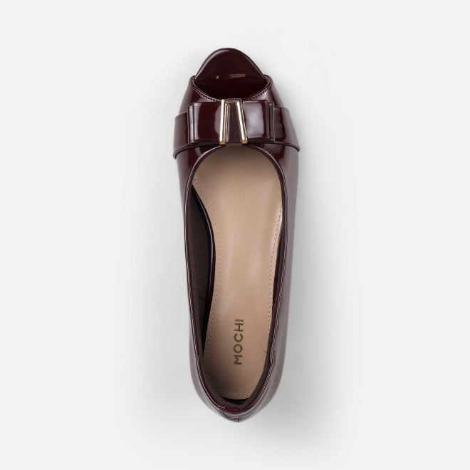 Mochi Women Maroon Formal Peep Toes (SKU: 31-1249-44-39)