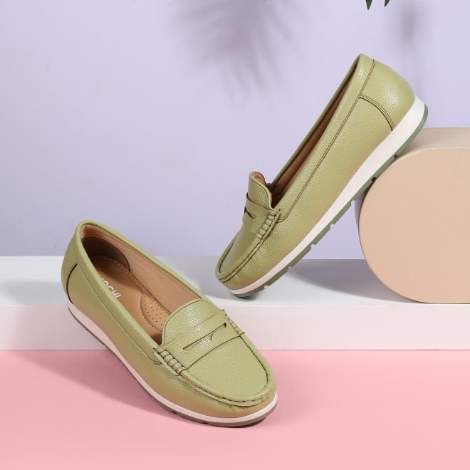 Mochi Women Green Casual Loafers