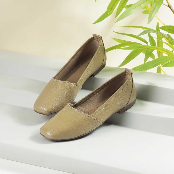 Mochi Women Beige Casual Ballerinas