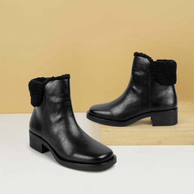 Mochi Women Black Casual Boots