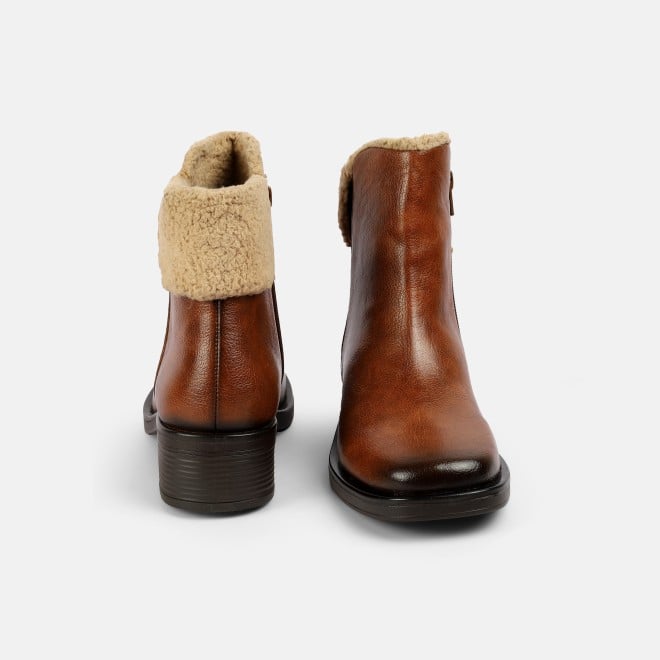 Mochi Women Tan Casual Boots (SKU: 31-1278-23-36)