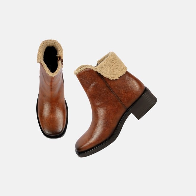 Mochi Women Tan Casual Boots (SKU: 31-1278-23-36)