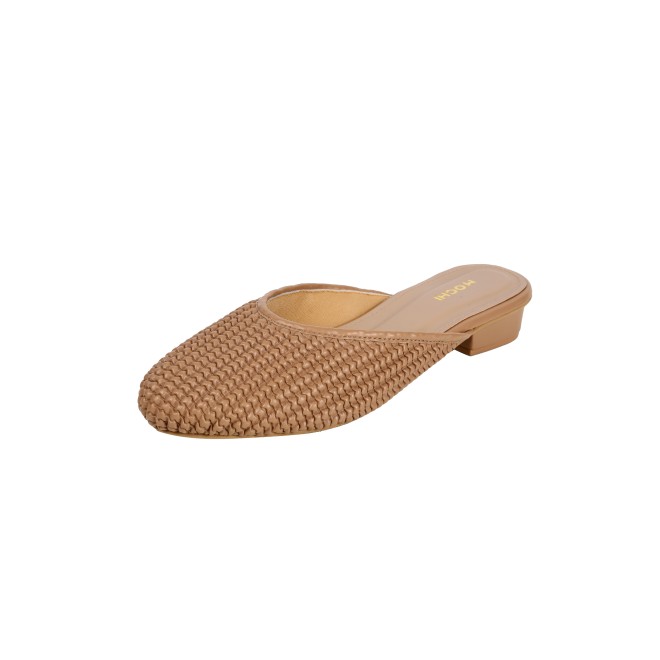 Mochi Women Beige Ethnic Slip Ons (SKU: 31-1291-20-40)