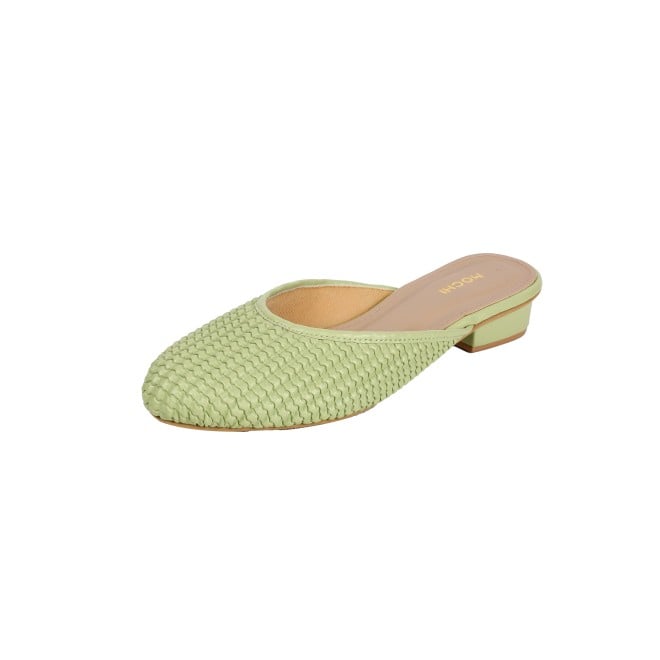 Mochi Women Green Ethnic Slip Ons (SKU: 31-1291-21-36)