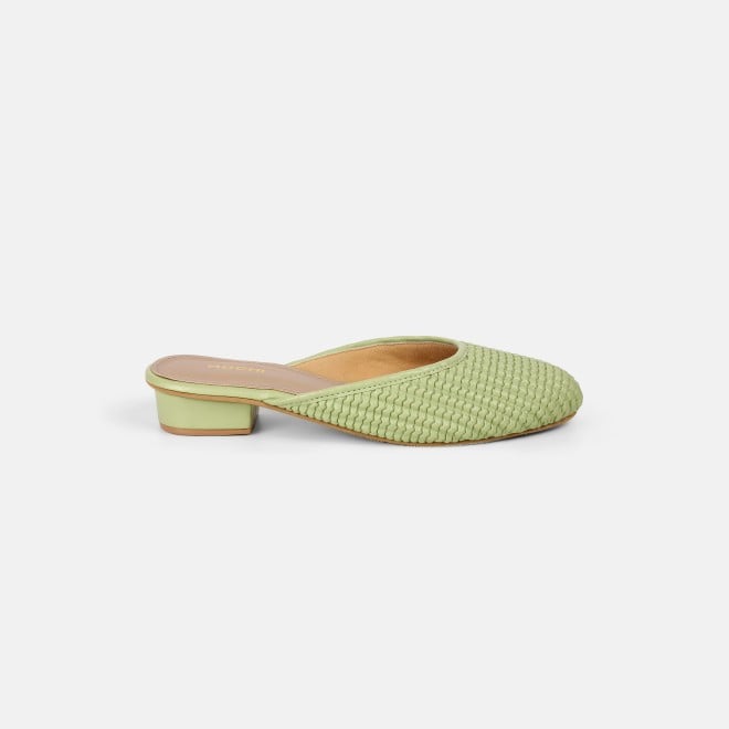 Mochi Women Green Ethnic Slip Ons (SKU: 31-1291-21-36)