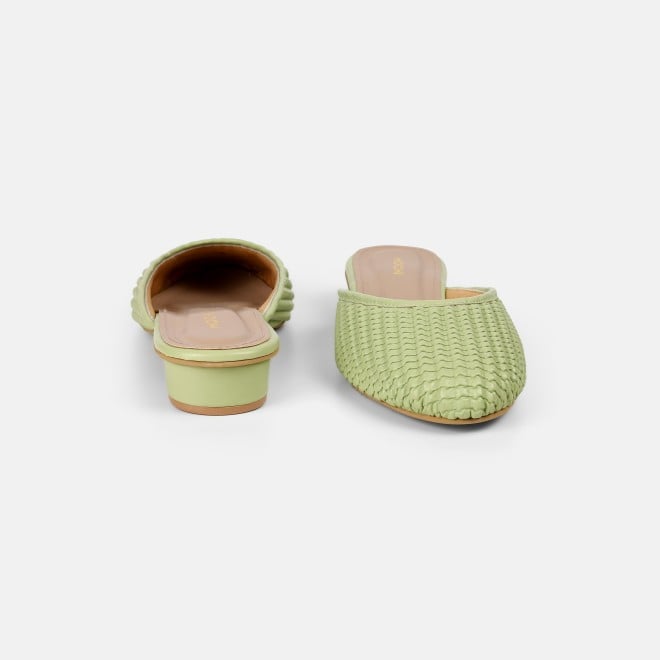 Mochi Women Green Ethnic Slip Ons (SKU: 31-1291-21-36)