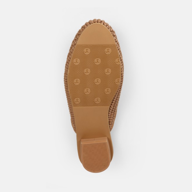 Mochi Women Beige Ethnic Slip Ons (SKU: 31-1291-20-40)