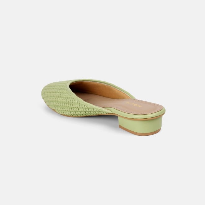 Mochi Women Green Ethnic Slip Ons (SKU: 31-1291-21-36)