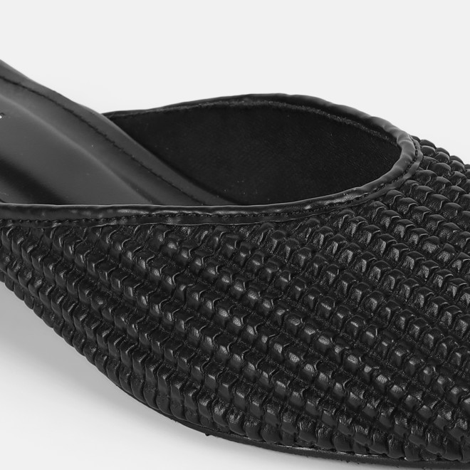 Mochi Women Black Ethnic Slip Ons (SKU: 31-1291-11-36)