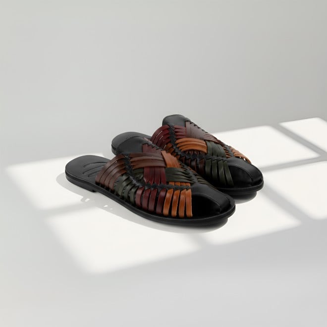 Mochi Women Black-multi Casual Slip Ons