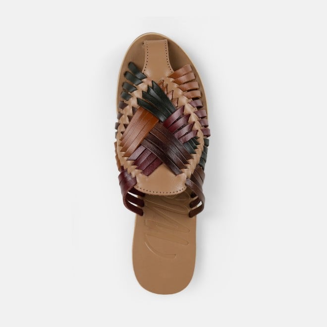 Mochi Women Beige-multi Casual Slip Ons (SKU: 31-1293-63-36)