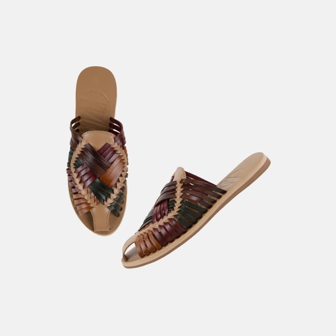 Mochi Women Beige-multi Casual Slip Ons (SKU: 31-1293-63-36)