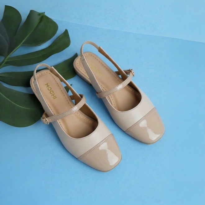 Mochi Women Beige Casual Sandals