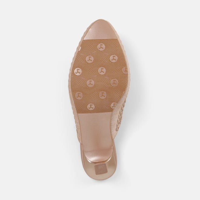 Mochi Women Peach Ethnic Slip Ons (SKU: 31-1304-80-36)