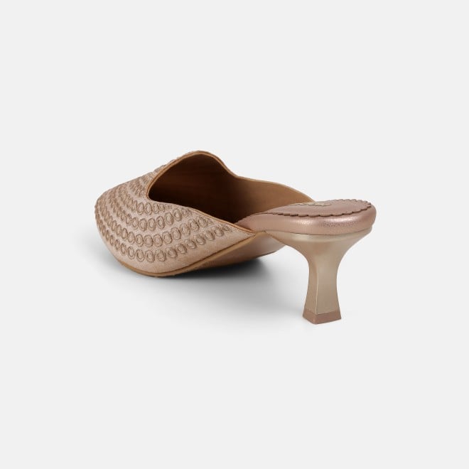 Mochi Women Peach Ethnic Slip Ons (SKU: 31-1304-80-36)