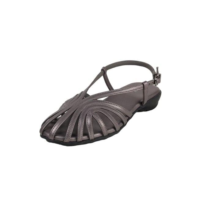 Mochi Women Gun-metal Casual Sandals (SKU: 31-1305-29-36)