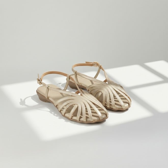 Mochi Women Gold Casual Sandals