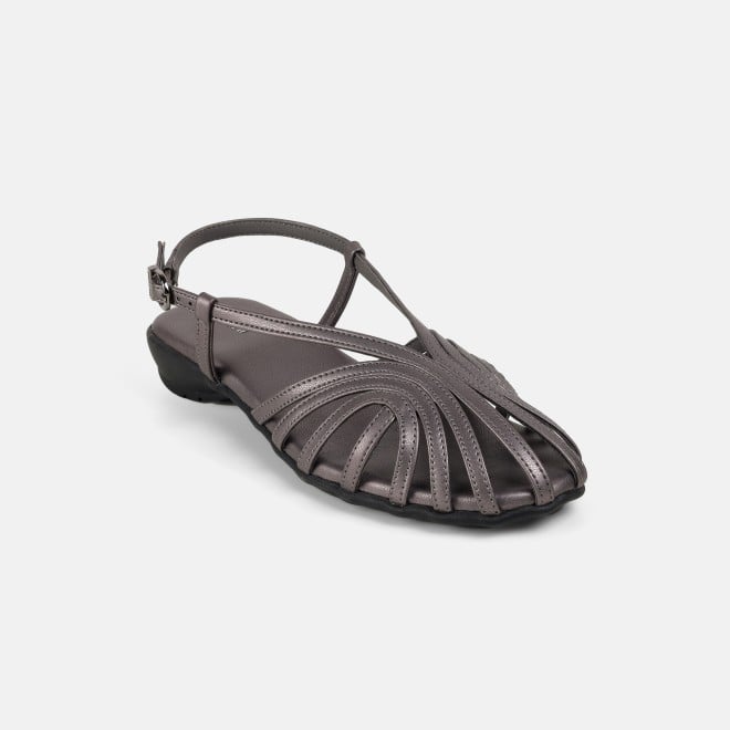 Mochi Women Gun-metal Casual Sandals (SKU: 31-1305-29-36)