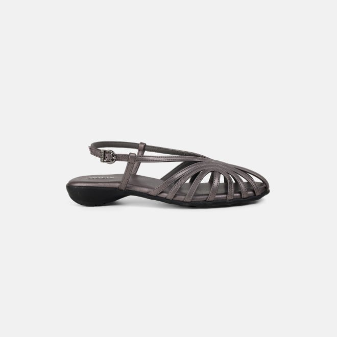 Mochi Women Gun-metal Casual Sandals (SKU: 31-1305-29-36)