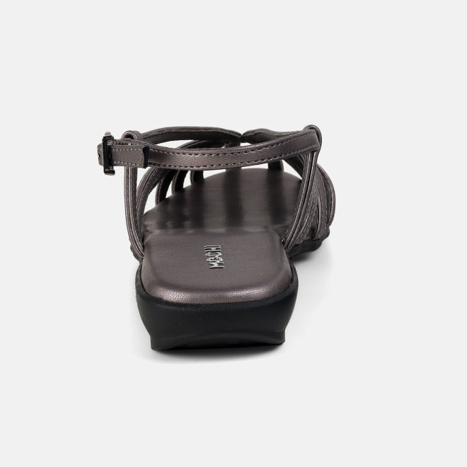 Mochi Women Gun-metal Casual Sandals (SKU: 31-1305-29-36)