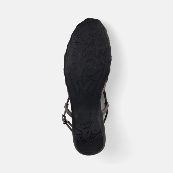 Mochi Women Gun-metal Casual Sandals (SKU: 31-1305-29-36)