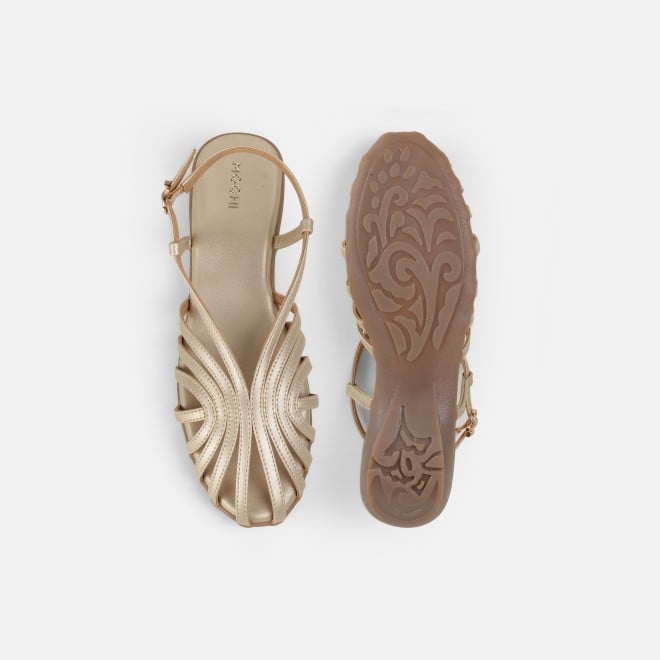 Mochi Women Gold Casual Sandals (SKU: 31-1305-15-36)