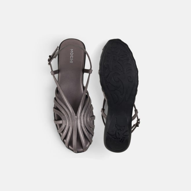 Mochi Women Gun-metal Casual Sandals (SKU: 31-1305-29-36)