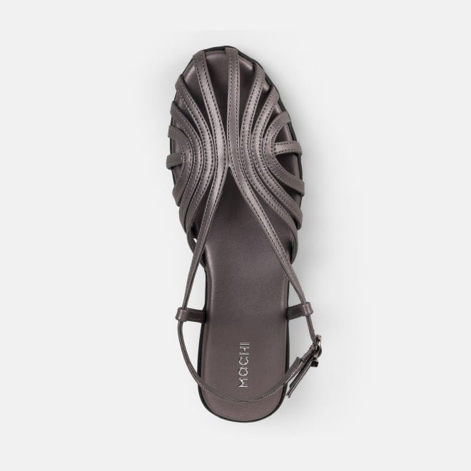Mochi Women Gun-metal Casual Sandals (SKU: 31-1305-29-36)