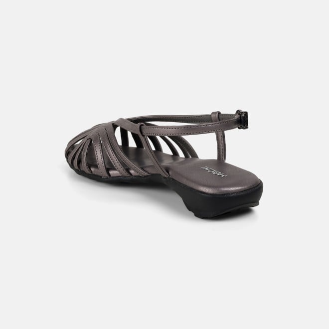 Mochi Women Gun-metal Casual Sandals (SKU: 31-1305-29-36)