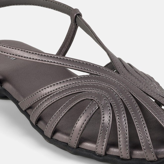 Mochi Women Gun-metal Casual Sandals (SKU: 31-1305-29-36)