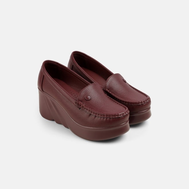 Mochi Women Maroon Casual Loafers (SKU: 31-1313-44-36)