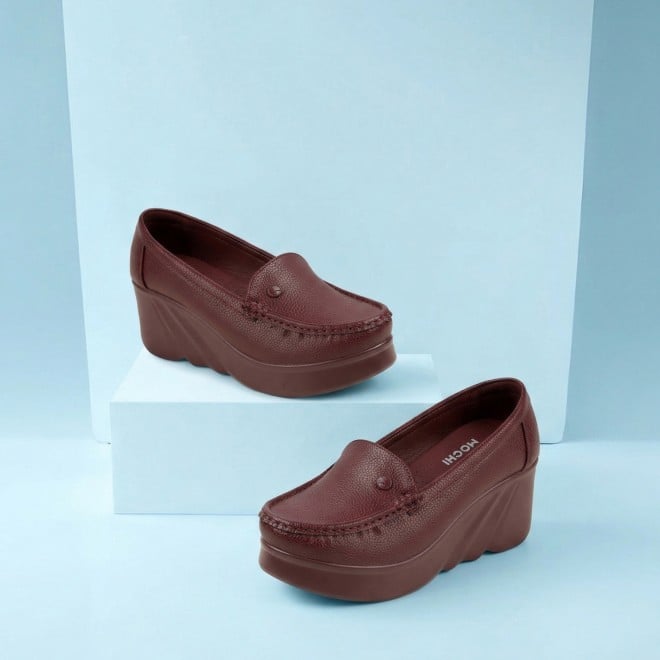 Mochi Women Maroon Casual Loafers (SKU: 31-1313-44-36)